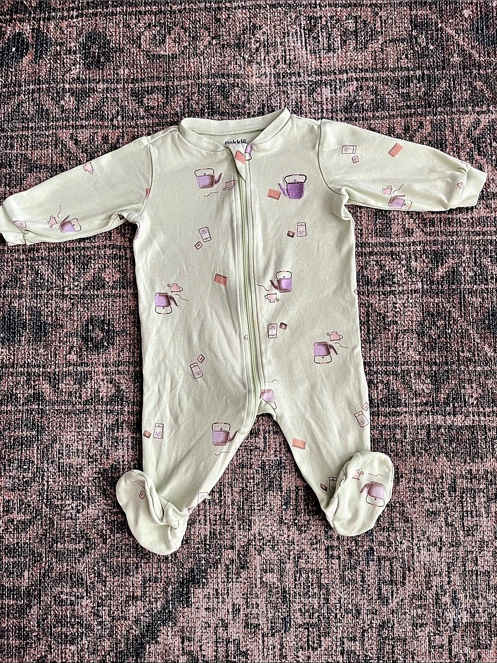 Pekkle Baby Footie light Green 6M